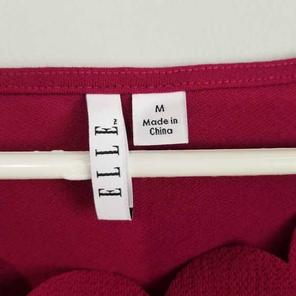 Elle Sleeveless Scalloped Trim Top Womens Pink Med Blouse - Picture 3 of 9